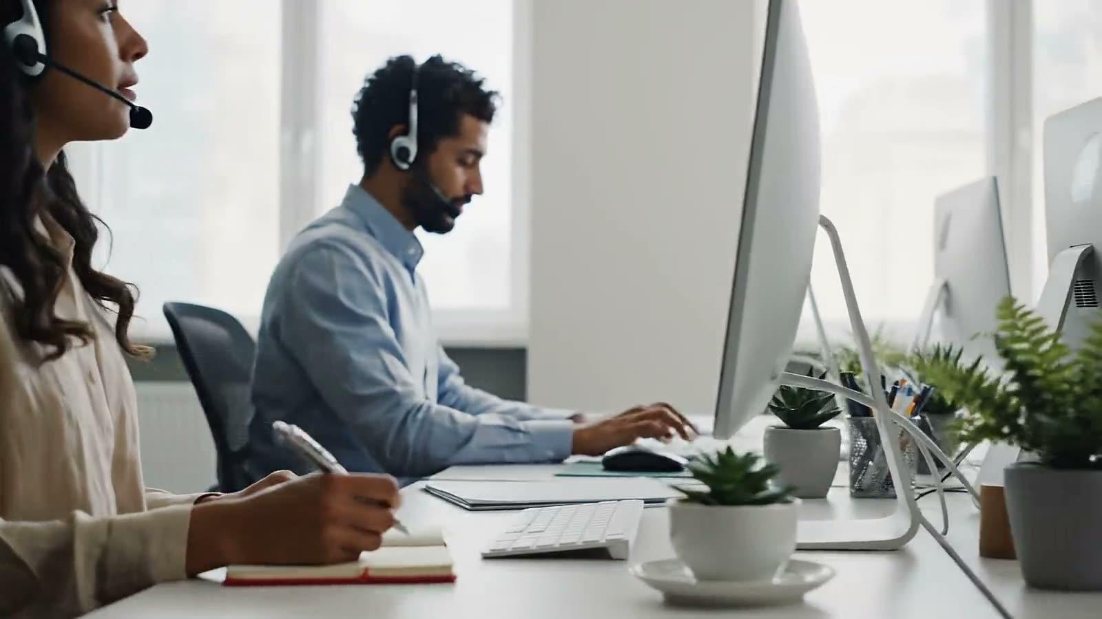 An Ascendia Connect agent resolving a customer issue at her desk